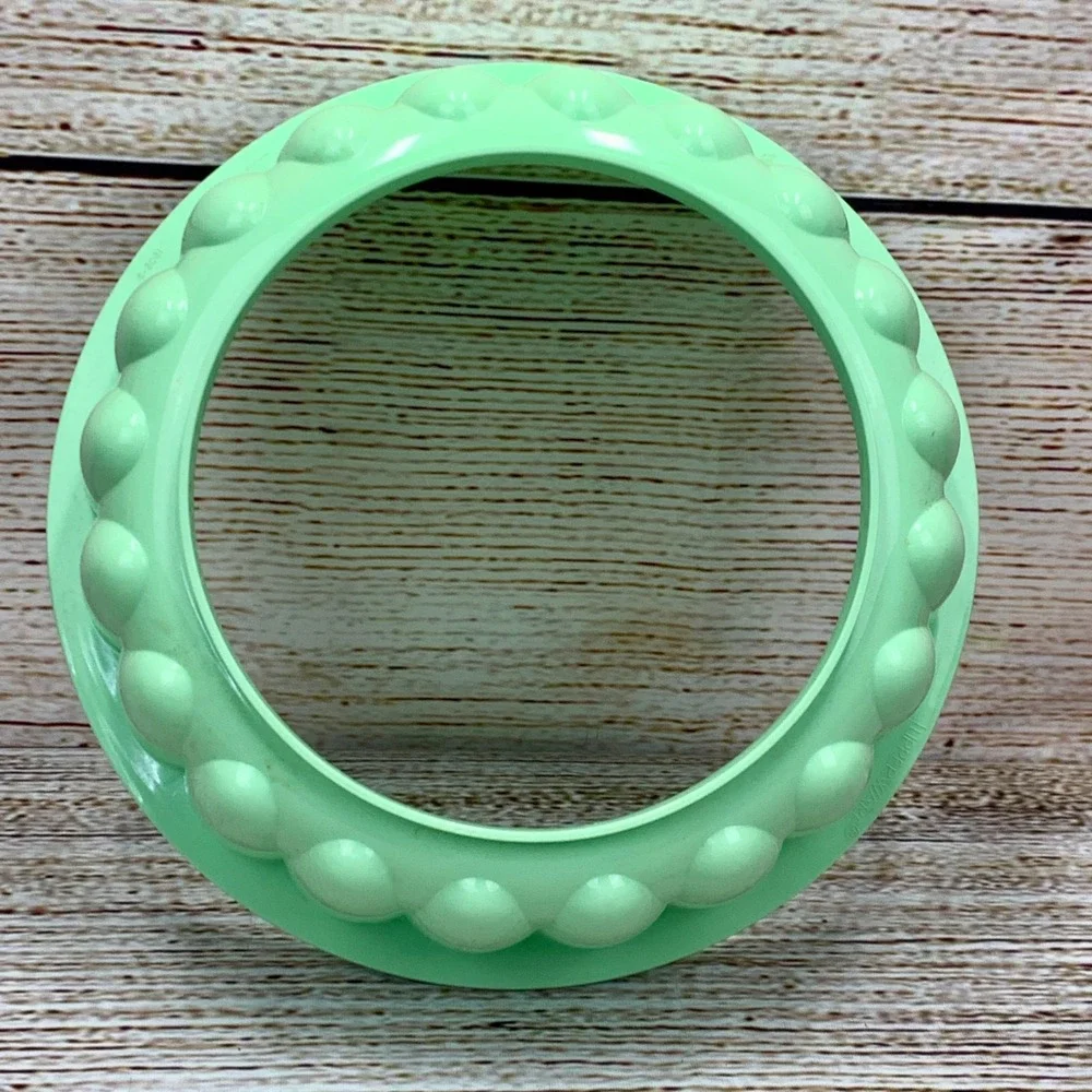 Tupperware Jello Mold Green Jel Ring Mold‎ 1201-12 1202-5 & Lid 1203-3 Vintage